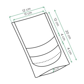 Saco DoyPack Kraft Fecho Zip e Janela 12+6x20cm (1000 Uds)