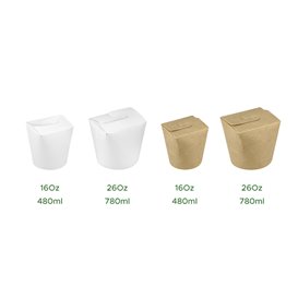 Embalagem Fechado Takeaway 100% ECO Branco 26Oz/780ml (50 Uds)