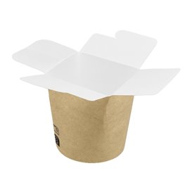 Embalagem Fechado Takeaway 100% ECO Kraft 16Oz/480ml (50 Uds)