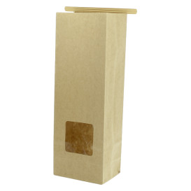 Saco Sem Alças Kraft Fecho Metálico e Janela 9+6x26cm (1000 pcs)