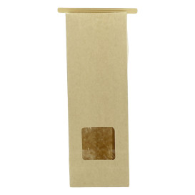 Saco Sem Alças Kraft Fecho Metálico e Janela 9+6x26cm (1000 pcs)