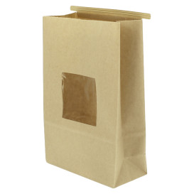 Saco Sem Alças Kraft Fecho Metálico e Janela 15+7x23cm (1000 pcs)