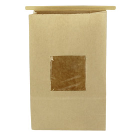 Saco Sem Alças Kraft Fecho Metálico e Janela 15+7x23cm (1000 pcs)