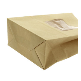 Saco Sem Alças Kraft Fecho Metálico e Janela 15+7x23cm (1000 pcs)