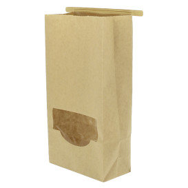 Saco Sem Alças Kraft Fecho Metálico e Janela 12+6x23,5cm (50 pcs)