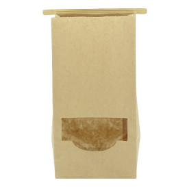 Saco Sem Alças Kraft Fecho Metálico e Janela 12+6x23,5cm (50 pcs)