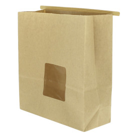 Saco Sem Alças Kraft Fecho Metálico e Janela 20+8x23cm (50 pcs)