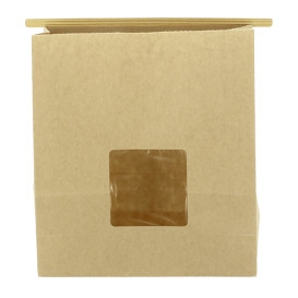 Saco Sem Alças Kraft Fecho Metálico e Janela 20+8x23cm (50 pcs)
