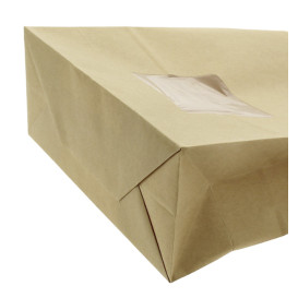 Saco Sem Alças Kraft Fecho Metálico e Janela 20+8x23cm (50 pcs)