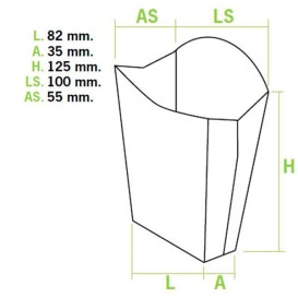 Caixa Batata Frita Mediana Kraft 8,2x3,5x12,5cm (25 Uds)