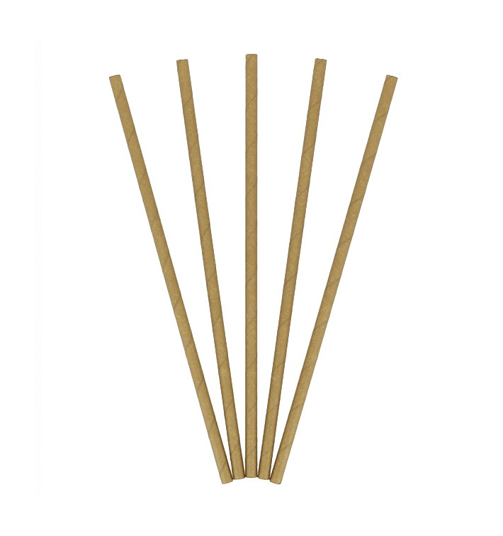 Palhinha Direita Papel Kraft Ø6mm 21cm (100 Uds) Palhinha Direita Papel Kraft Ø6mm 21cm (100 Uds)