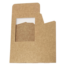 Recipiente de Cartão Kraft com janela para Wrap 90x50x130mm (500 Uds)