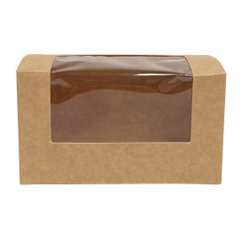 Caixa de cartão Kraft com janela 125x70x70mm (500 Uds)