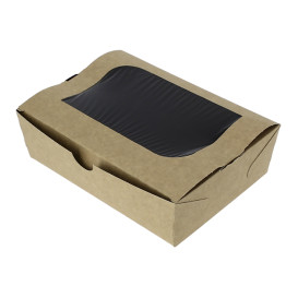 Caixa de Cartão Kraft com Janela 18x12,7x5,5cm 1000ml (175 Uds)