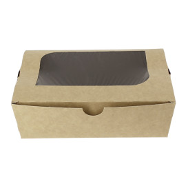 Caixa de Cartão Kraft com Janela 18x12,7x5,5cm 1000ml (175 Uds)