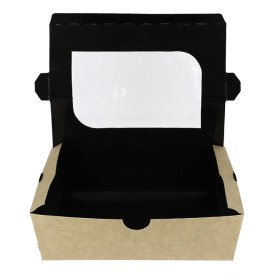 Caixa de Cartão Kraft com Janela 18x12,7x5,5cm 1000ml (175 Uds)