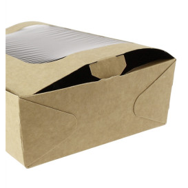 Caixa de Cartão Kraft com Janela 18x12,7x5,5cm 1000ml (175 Uds)