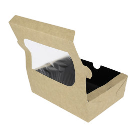 Caixa de Cartão Kraft com Janela 18x12,7x5,5cm 1000ml (175 Uds)