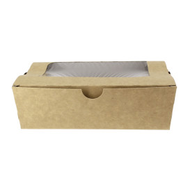 Caixa de Cartão Kraft com Janela 18x12,7x5,5cm 1000ml (175 Uds)