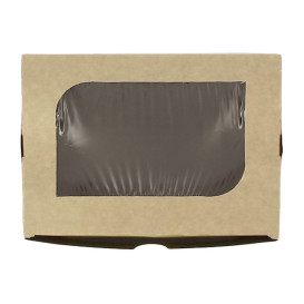 Caixa de Cartão Kraft com Janela 18x12,7x5,5cm 1000ml (175 Uds)