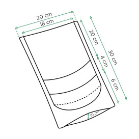 Saco DoyPack Kraft Fecho Zip e Janela 20+10x30cm (50 Uds)