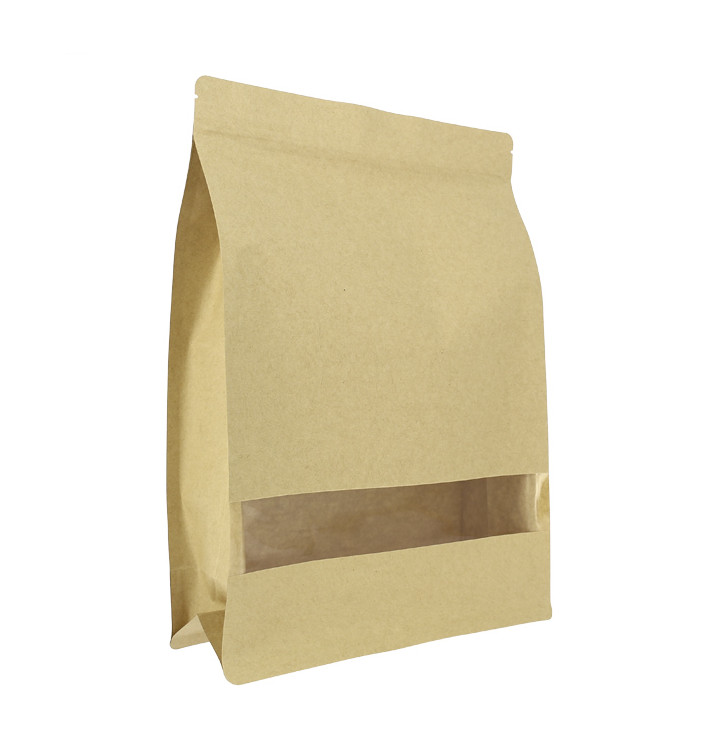 Saco StandUp Kraft Fecho Zip e Janela 25+10x35cm (50 Uds) Saco StandUp Kraft Fecho Zip e Janela 25+10x35cm (50 Uds)