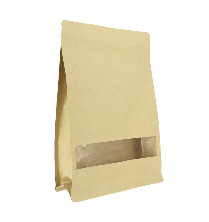 Saco StandUp Kraft Fecho Zip e Janela 20+8x30cm (50 Uds) Saco StandUp Kraft Fecho Zip e Janela 20+8x30cm (50 Uds)