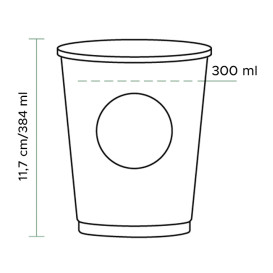 Copo de Cartão Bio 12oz/384ml Ø8,0cm (1100 Uds)