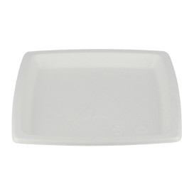 Prato Quadrado Cana-de-açúcar Branco 17cm (1000 Uds)