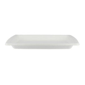 Prato Quadrado Cana-de-açúcar Branco 17cm (1000 Uds)
