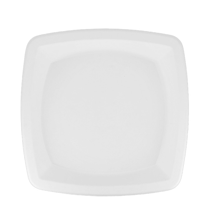 Prato Quadrado Cana-de-açúcar Branco 25cm (125 Uds) Prato Quadrado Cana-de-açúcar Branco 25cm (125 Uds)