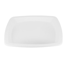 Prato Quadrado Cana-de-açúcar Branco 25cm (125 Uds)