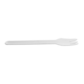Garfo em Cana-de-Açúcar Branco 16cm (50 Uds)