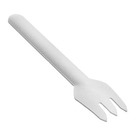 Garfo em Cana-de-Açúcar Branco 16cm (50 Uds)