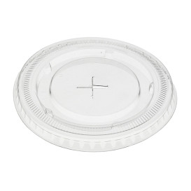 Tampa plana com cruz PET Transparente Ø8,5cm (50 Uds)