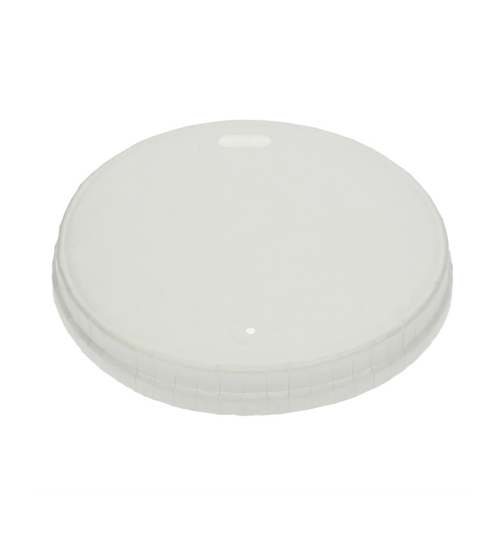 Tampa de viagem com orifício de livro branco Ø9cm (100 Uds) Tampa de viagem com orifício de livro branco Ø9cm (100 Uds)