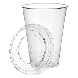 Tampa plana com cruz PET Transparente Ø8,5cm (50 Uds)