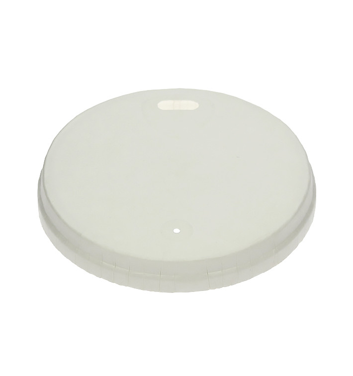 Tampa de viagem com orifício de livro branco Ø8cm (100 Uds) Tampa de viagem com orifício de livro branco Ø8cm (100 Uds)