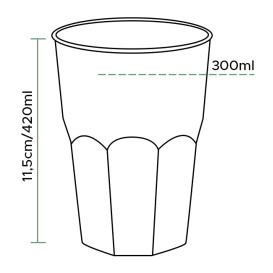 Copo Plastico "Frost" Turquesa PP 420ml (20 Uds)