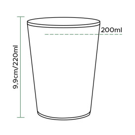 Copo de Plástico PP Branco 220ml (100 Uds)