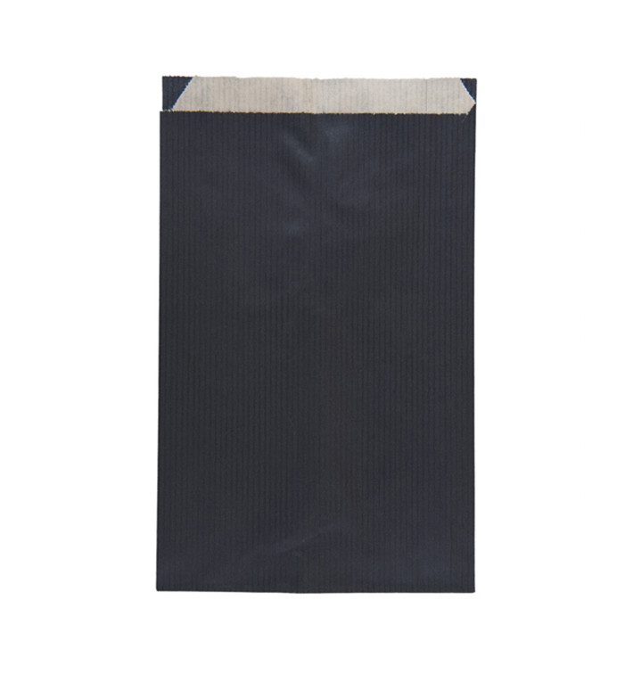 Saco de Papel Kraft Negro 19+8x35cm (750 Unidades) Saco de Papel Kraft Negro 19+8x35cm (750 Unidades)