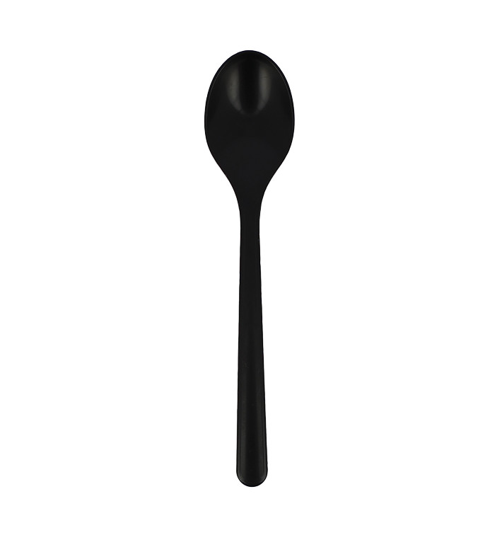 Colher reutilizável PP Mineral "Hercules" Preto 185mm (50 Uds) Colher reutilizável PP Mineral "Hercules" Preto 185mm (50 Uds)
