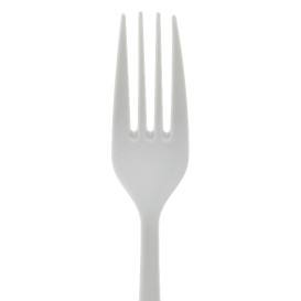 Garfo reutilizável PP Mineral "Gaia" Branco 190mm (600 Uds)