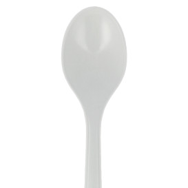 Mini Colher reutilizável PP Mineral "Hercules" Branco 130mm (50 Uds)