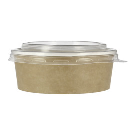 Terrina de Cartão Kraft Con Tampa PP 25 Oz/750ml (50 Uds)