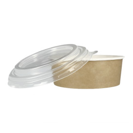 Terrina de Cartão Kraft Con Tampa PP 25 Oz/750ml (50 Uds)