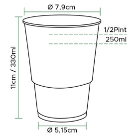 Copo de Plastico PP Transparente 330ml Ø7,9cm (50 Uds)