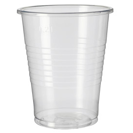Copo PP Transparente 240ml + Tampa Travel Cross Lid PS Ø7,4cm (1.000 Uds)