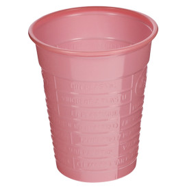 Copo de Plástico PS Rosa 200ml Ø7cm (50 Uds)