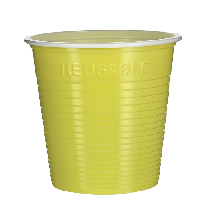Copo de Plástico PS Bicolor Amarelo 230 ml (30 Uds) Copo de Plástico PS Bicolor Amarelo 230 ml (30 Uds)